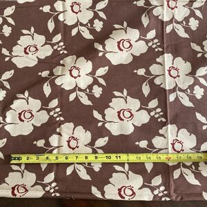 New Wave Fabric Brown Beige Floral Home Interior Cotton 2.25 yd x 44" wide
